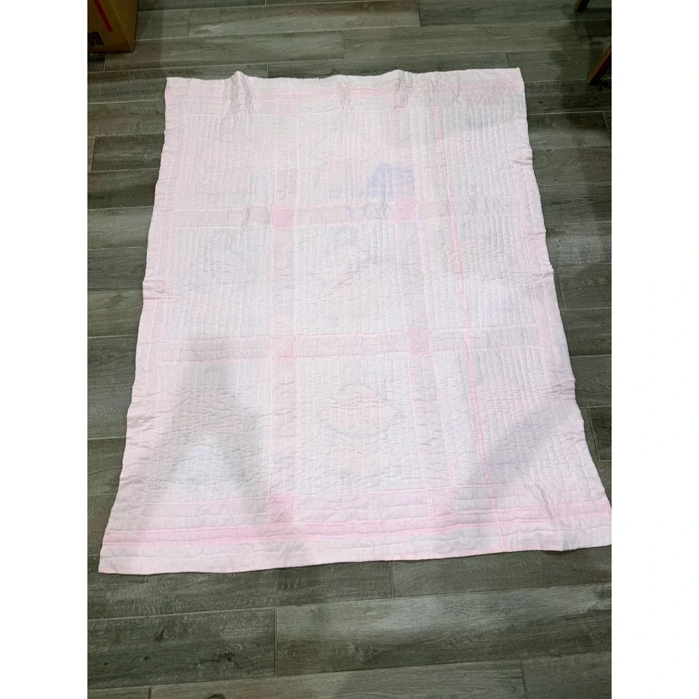 Handmade Sunbonnet Sue Quilt 53x64 Vintage Applique Cottagecore Moveable Braids